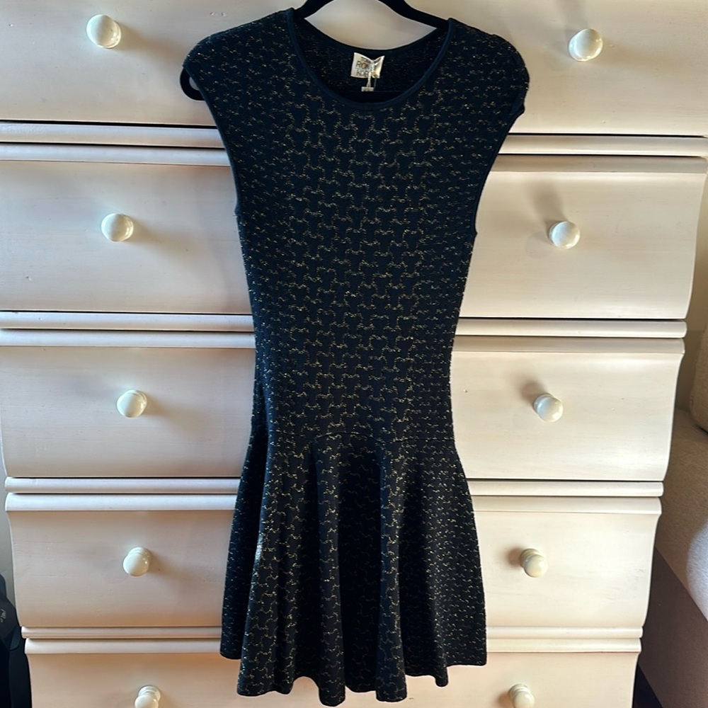 Torn By Ronny Kobo black/gold sweater dress